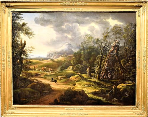 "Landscape with shepherd and herds" (The arrival of the storm)